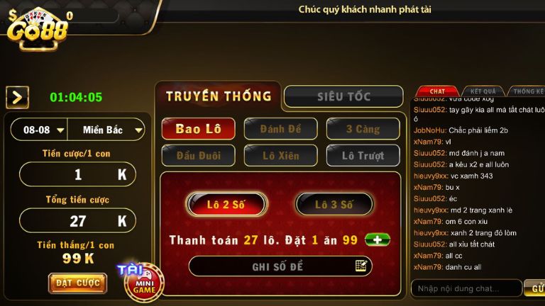 Các hình thức chơi lô đề Go88