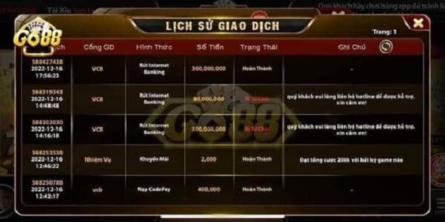 Kiểm tra giao dịch để xem tiền về tài khoản hay chưa